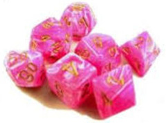 CHX 27454 Pink w/Gold Vortex Polyhedral 7-Die Set